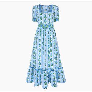 Pink City Prints Sky Lily Stripe Evelyn Dress XS NWT